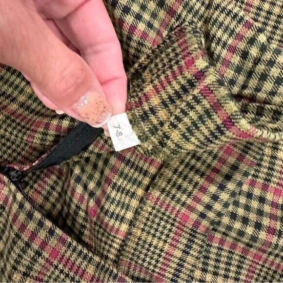 Vintage 80s Plaid Academia Doble Breasted Blazer and Skirt Suit Set Size Small - Picture 11 of 13